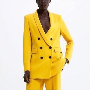 Double-Breasted Yellow Blazer and Pant ZARA